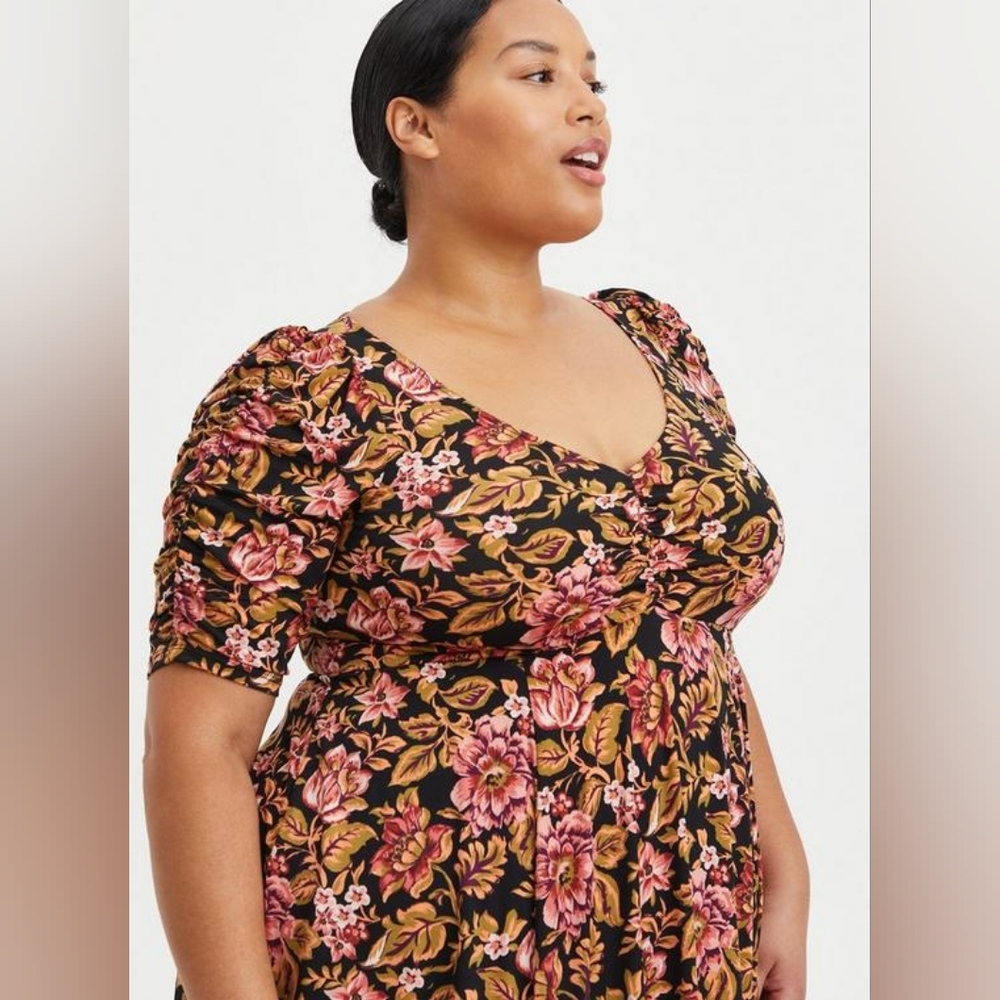 MINI STUDIO KNIT CINCH FRONT SKATER DRESS Torrid sz 3 NWT